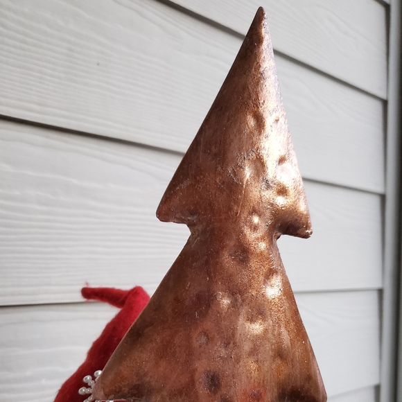 Rustic Metal Shabby Chic Mini Bronze Christmas Tree Home Decor Holiday Accent - Picture 3 of 15